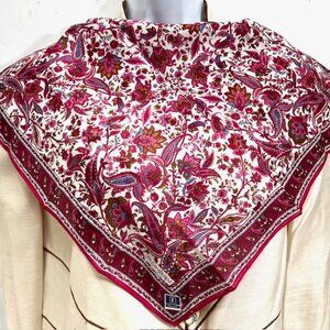 New Sticker on Yvest Saint Laurent Mini Scarf handker19" otton,burgendy red (94